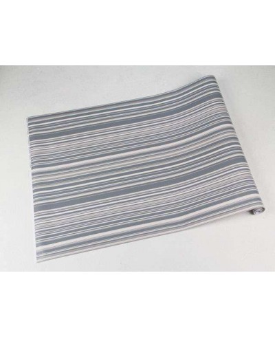Papel de parede listrado cinza e creme