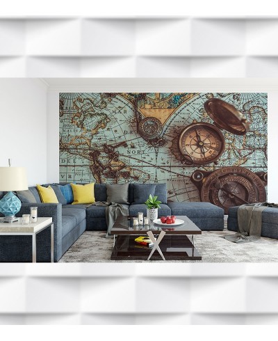 Papel de Parede Foto Mural Mapa e instrumentos
