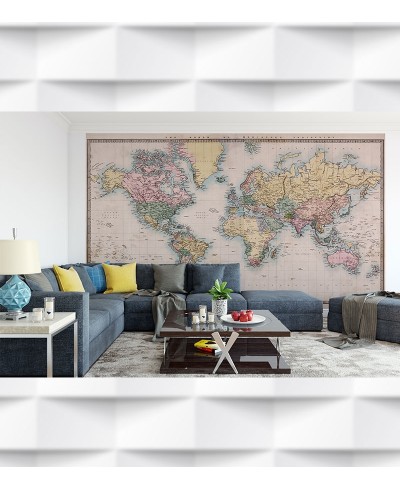 Papel de Parede Foto Mural Mapa Projeção de Mercator Papel de Parede Foto Mural Mapa Projeção de Mercator