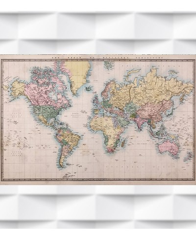 Papel de Parede Foto Mural Mapa Projeção de Mercator Papel de Parede Foto Mural Mapa Projeção de Mercator