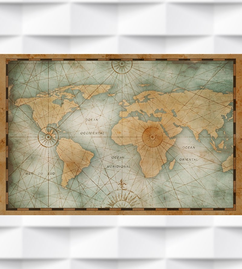 Papel de Parede Foto Mural Mapa Mundi Vintage