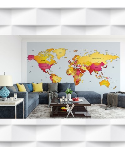Papel de Parede Foto Mural Mapa Mundi Nomes