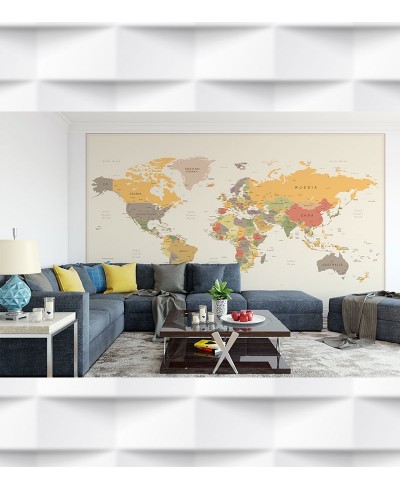 Papel de Parede Foto Mural Mapa Mundi Político