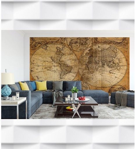 Papel de Parede Foto Mural Mapa Mundi Antigo