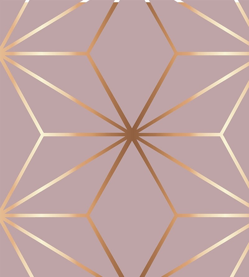 Papel de Parede Brigite tons de rosa e gold