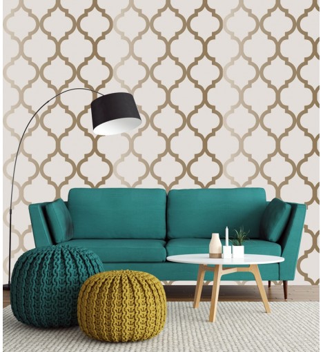 Papel de Parede Chess em tons de Cinza e Bege