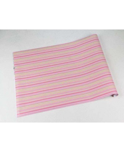 Papel de parede listrado rosa, amarelo e verde Papel de parede listrado rosa, amarelo e verde