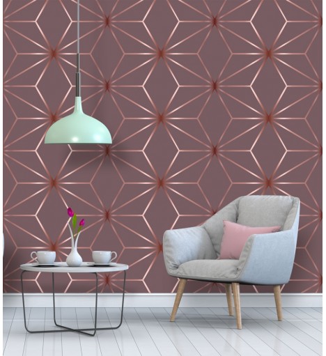 Papel de Parede Diamond Rose Ameixa