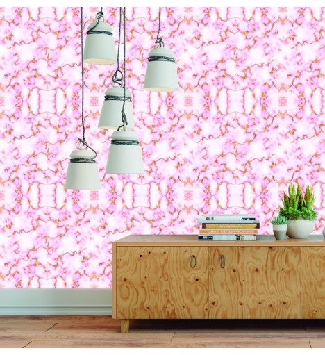 Papel de parede Mármore Rosa e dourado