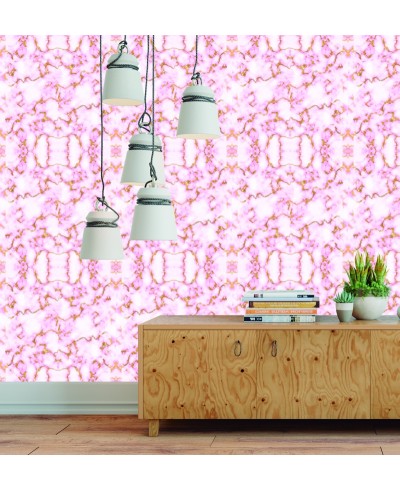 Papel de parede Mármore Rosa e dourado