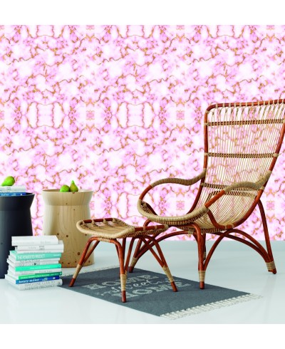 Papel de parede Mármore Rosa e dourado