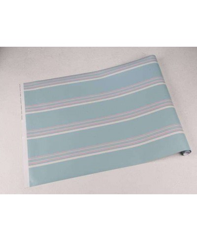 Papel de parede listrado azul, rosa bebê e branco Papel de parede listrado azul, rosa bebê e branco