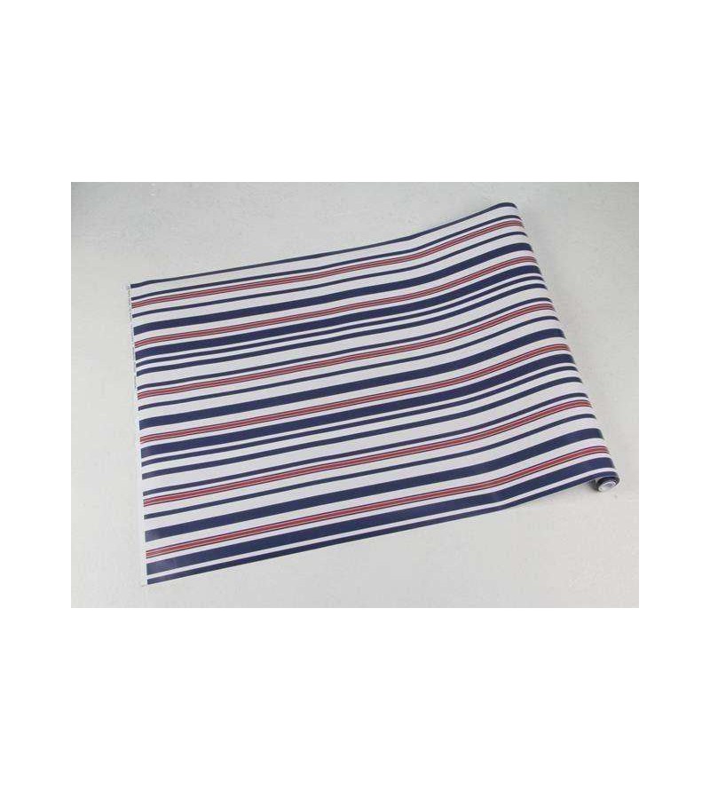 Papel de parede listrado azul, branco e vermelho