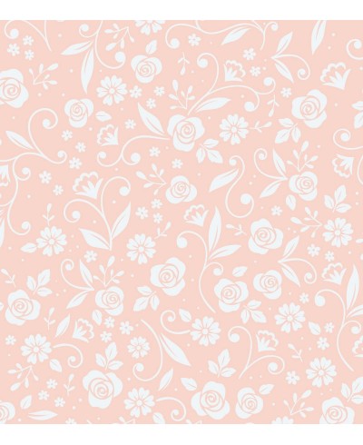 Papel de parede Floral em tons de Nude e Branco