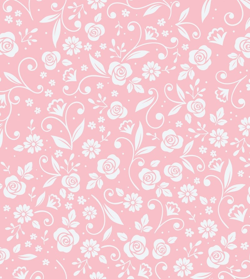 Papel de parede Floral em tons de Rosa e Branco