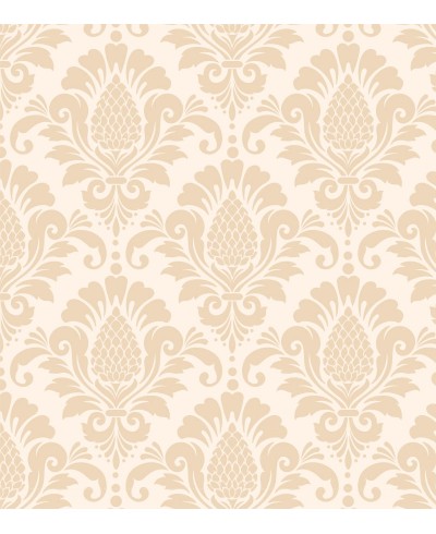 Papel de parede Arabesco em tons de Bege e Branco Papel de parede Arabesco em tons de Bege e Branco