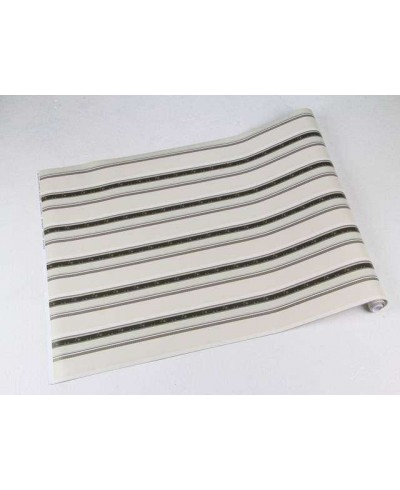 Papel de parede listrado bege e verde musgo Papel de parede listrado bege e verde musgo