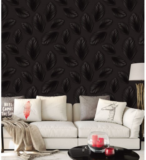 Papel de parede Folhagens Em tons de Preto e verde