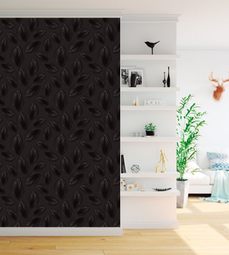 Papel de parede Folhagens Em tons de Preto e verde