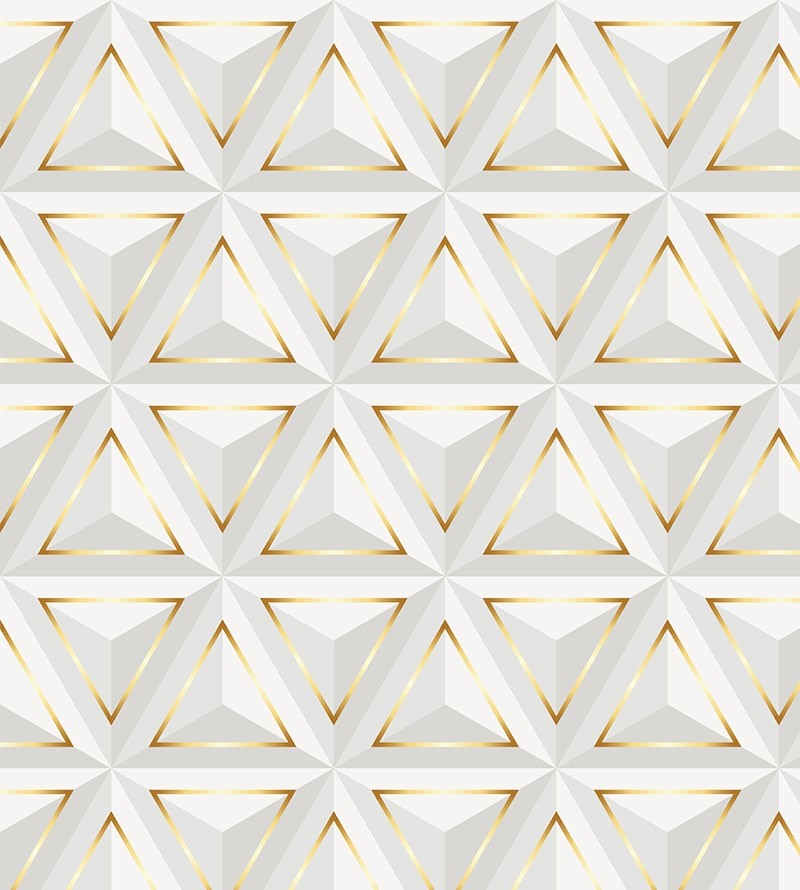 Papel de Parede 3D Triângulos Gold