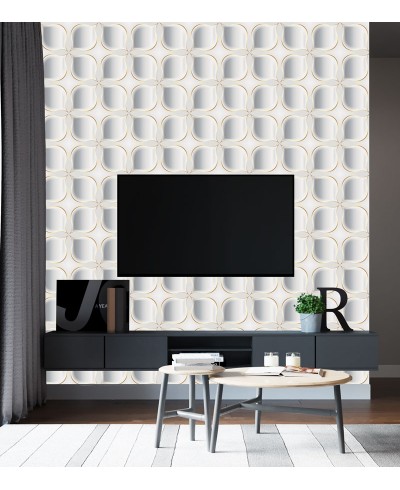 Papel de Parede 3D Floral Gold