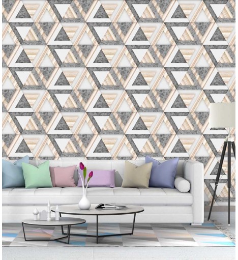 Papel de Parede 3D Madeira Gold