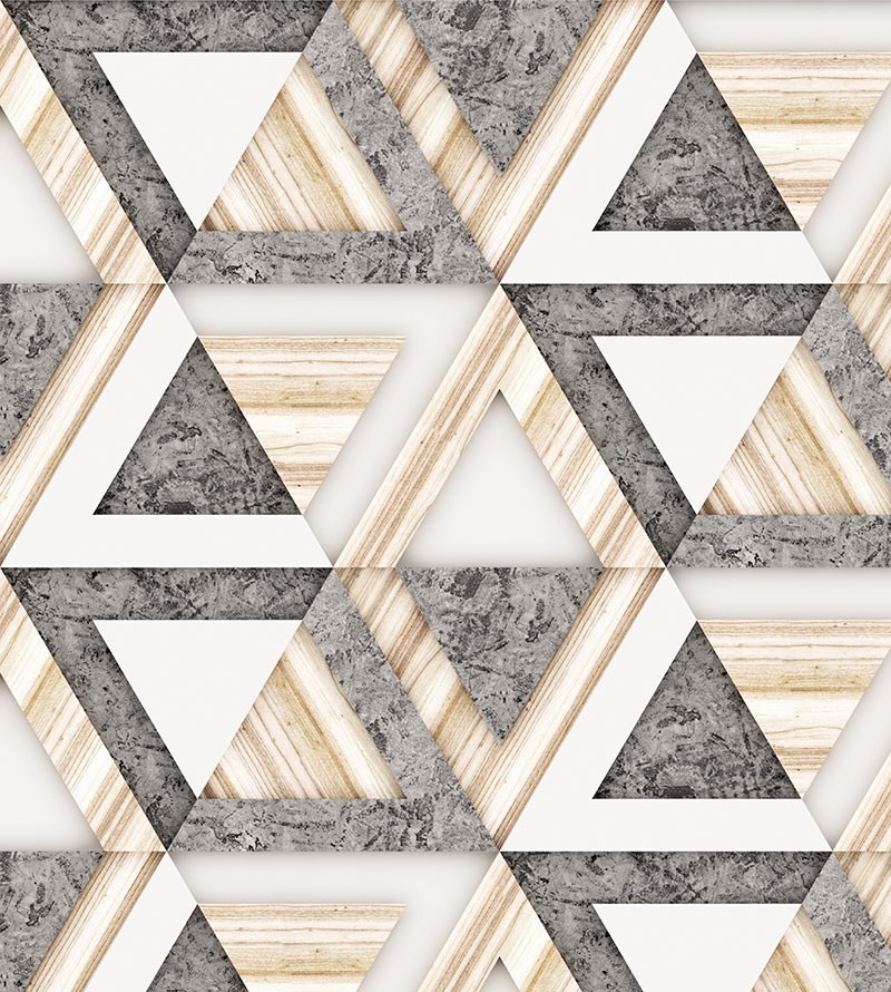 Papel de Parede 3D Madeira Gold