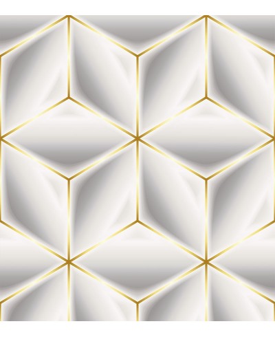 Papel de Parede 3D Hexágonos gold