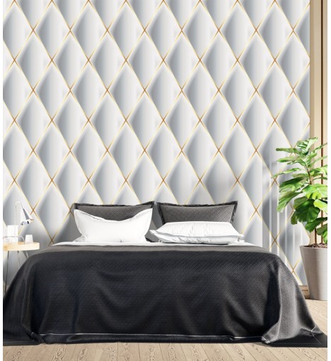 Papel de Parede 3D Losangos gold