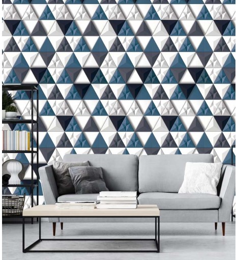 Papel de Parede 3D Triângulos em cores variadas