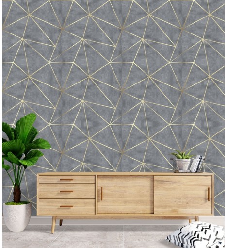 Papel de Parede Diamond Concreto Gold