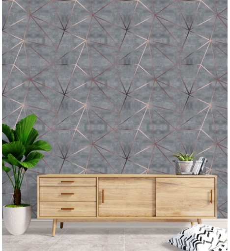 Papel de Parede Concreto Rose gold