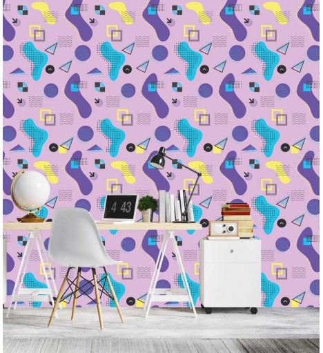 Papel de parede Teen Memphis Lilás