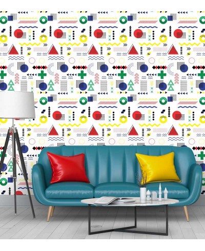 Papel de parede Teen Memphis em tons variados