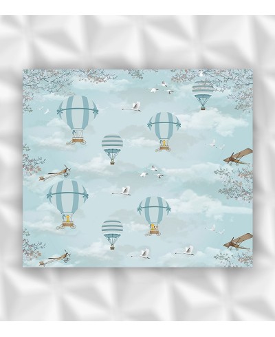 Painel Fotomural Balões e aviões em paisagem Painel Fotomural Balões e aviões em paisagem