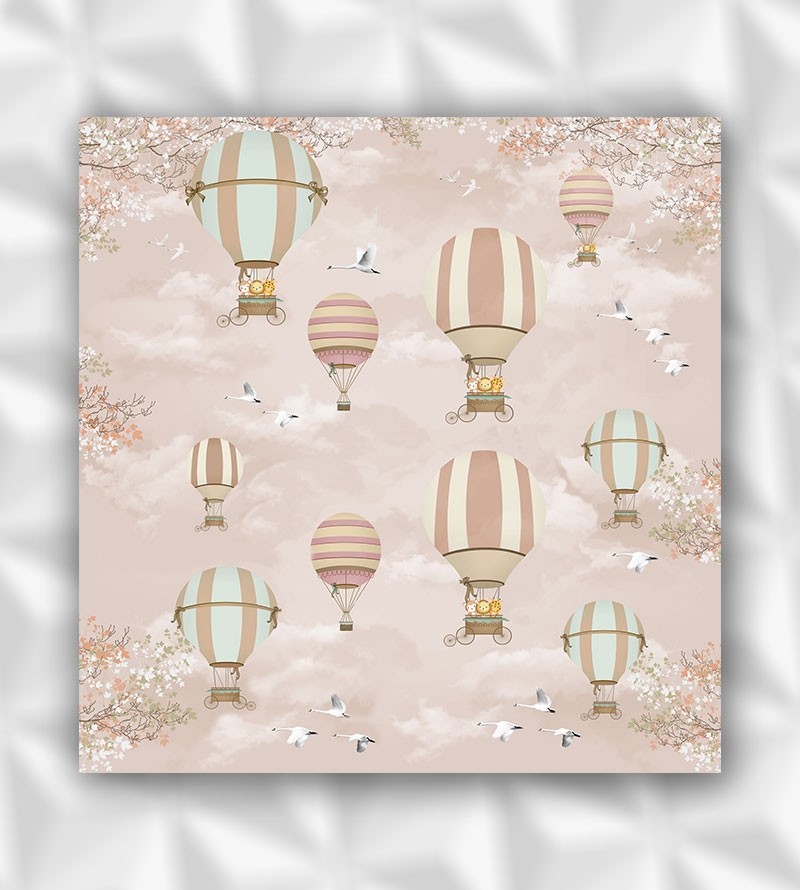 Painel Fotomural Animais em balões