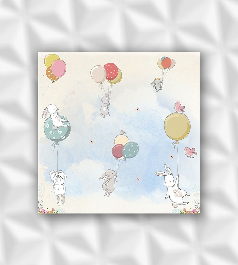 Painel Fotomural Animais com bexigas