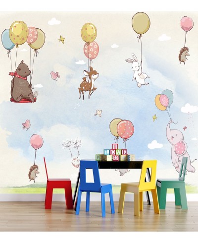 Painel Fotomural Animais com bexigas Painel Fotomural Animais com bexigas