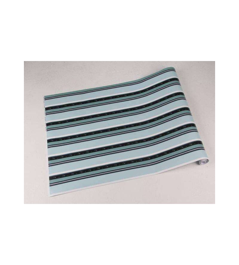 Papel de parede listrado verde e azul