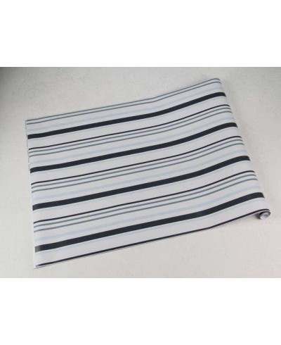 Papel de parede listrado azul, cinza escuro e branco Papel de parede listrado azul, cinza escuro e branco