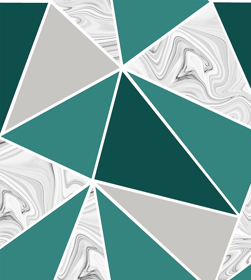 Papel de Parede Diamond em Tons de Cinza e Verde