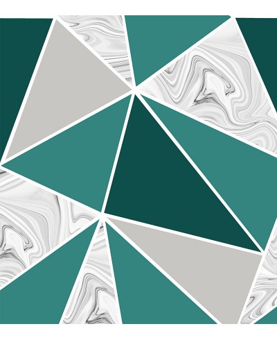 Papel de Parede Diamond em Tons de Cinza e Verde