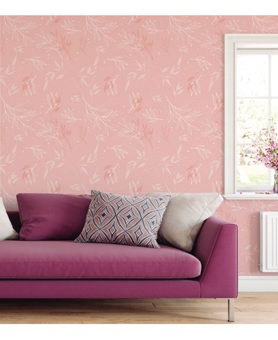 Papel de parede Folhas em tons de rosa Papel de parede Folhas em tons de rosa