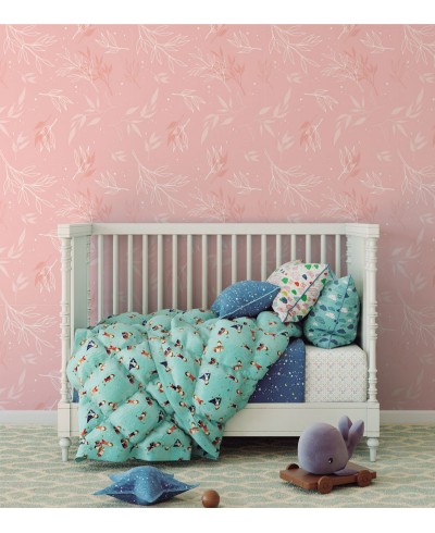 Papel de parede Folhas em tons de rosa Papel de parede Folhas em tons de rosa