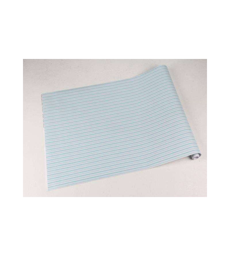 Papel de parede listrado azul, verde água e branco