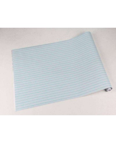 Papel de parede listrado azul, verde água e branco