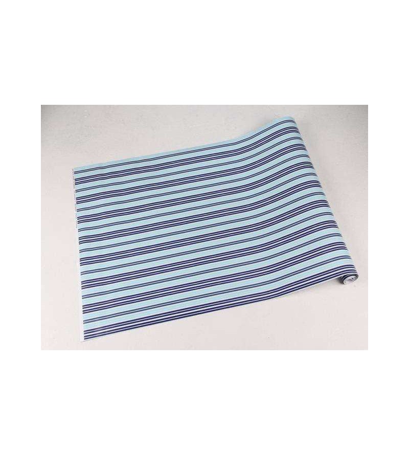 Papel de parede listrado azul e cinza