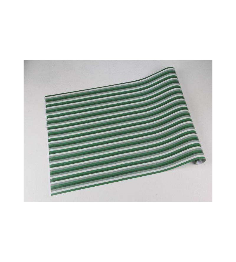 Papel de parede com listras em tons de cinza, branco e verde - Listrado 37