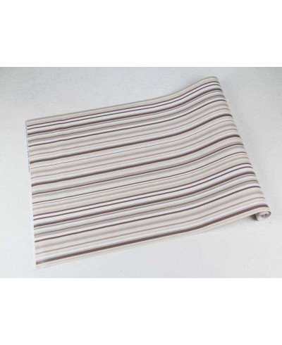 Papel de parede com listras brancas, bege e cinza - Listrado 38