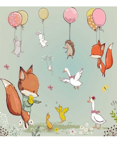 Painel Fotomural Infantil Animais em festas Painel Fotomural Infantil Animais em festas